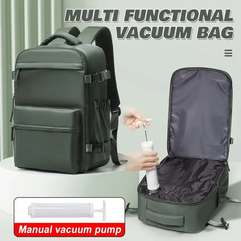 40x20x25 Cabin Bag - Vacuum Compression Travel Backpack & 42x29x15 Storage Bag, Laptop Compartment