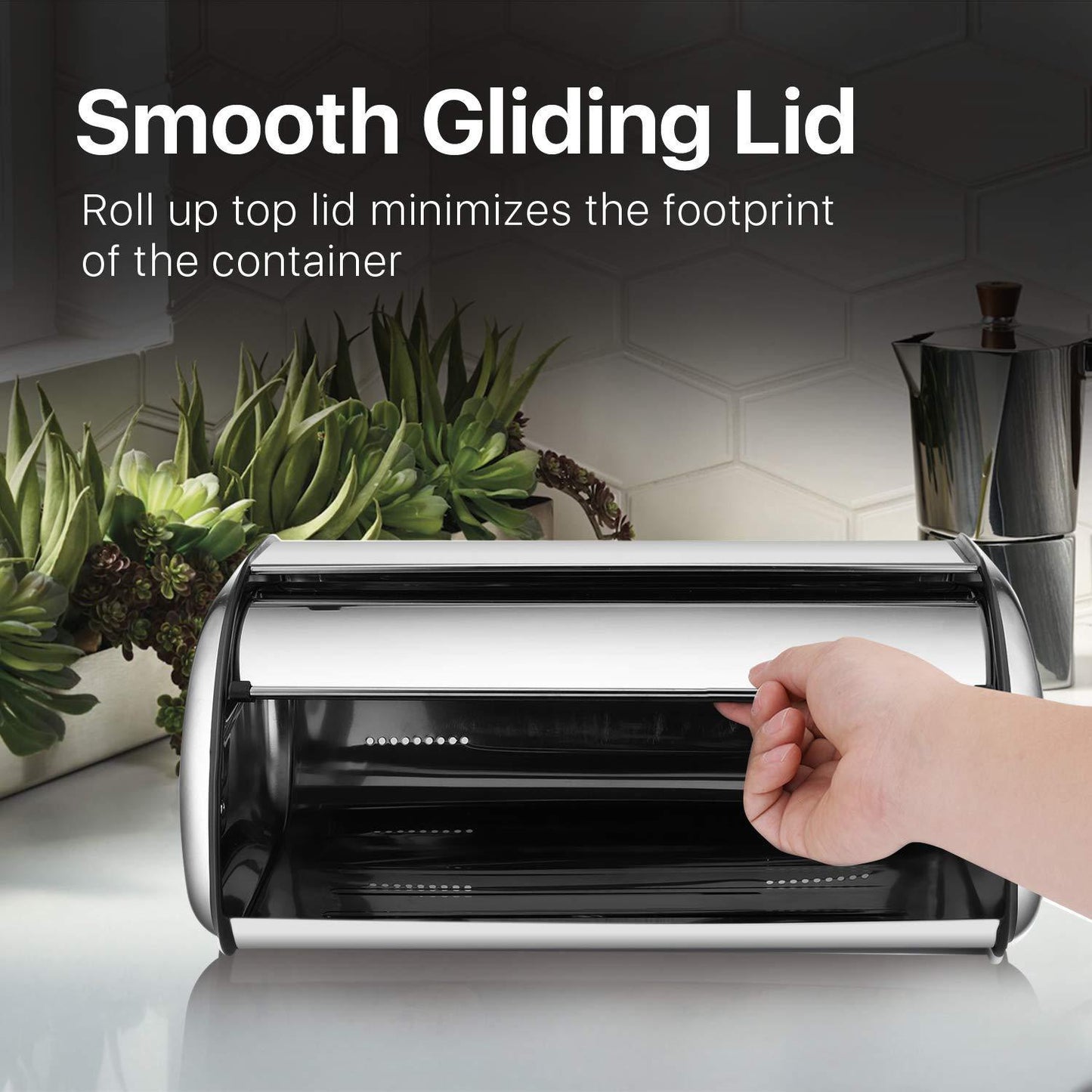 Stainless Steel Bread Box Pull-out Flip Bread Storage Box