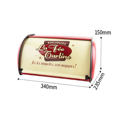 Metal Bread Box Bread Bin Storage Rolltop Lid Kitchen Storage Tools