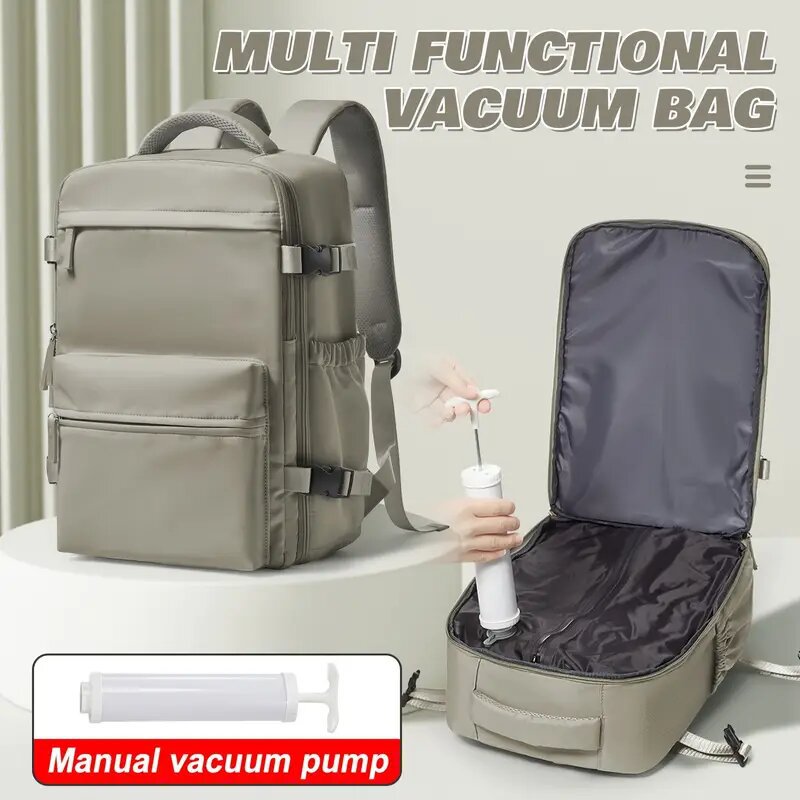 40x20x25 Cabin Bag - Vacuum Compression Travel Backpack & 42x29x15 Storage Bag, Laptop Compartment