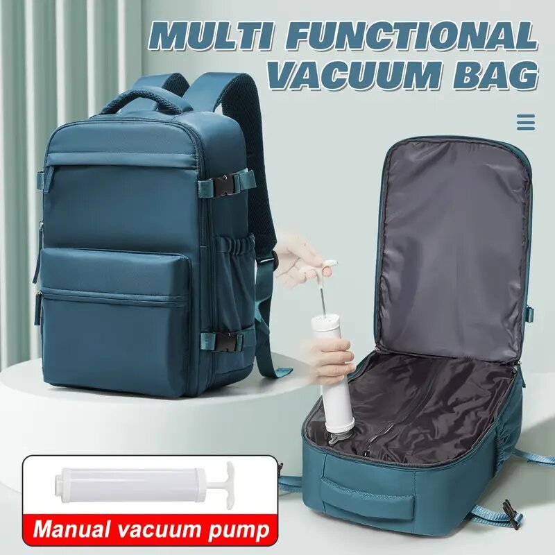 40x20x25 Cabin Bag - Vacuum Compression Travel Backpack & 42x29x15 Storage Bag, Laptop Compartment