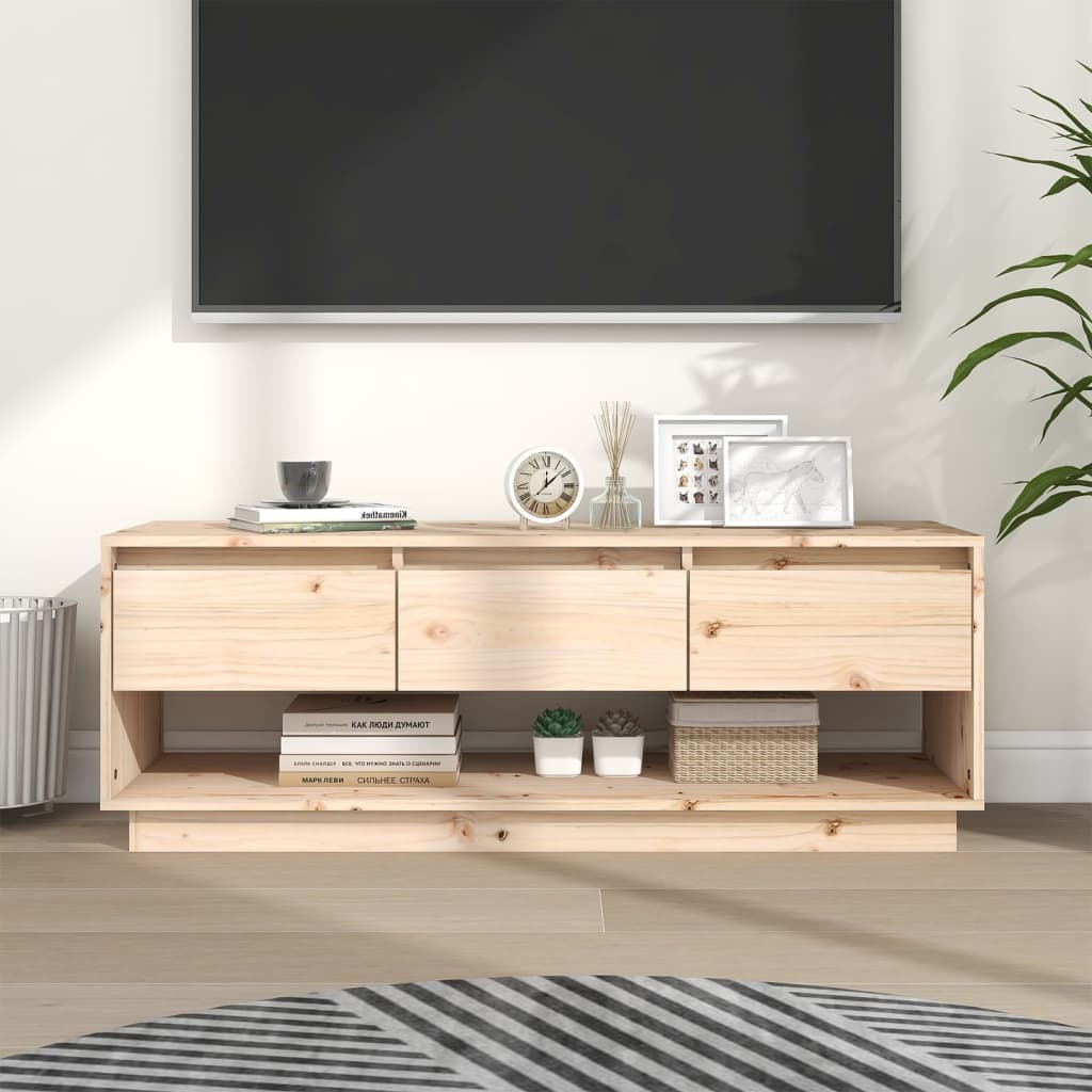 NNEVL TV Cabinet 110.5x34x40 cm Solid Wood Pine - Magsmarts