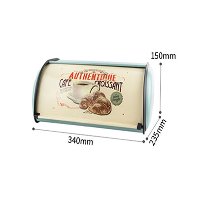 Metal Bread Box Bread Bin Storage Rolltop Lid Kitchen Storage Tools
