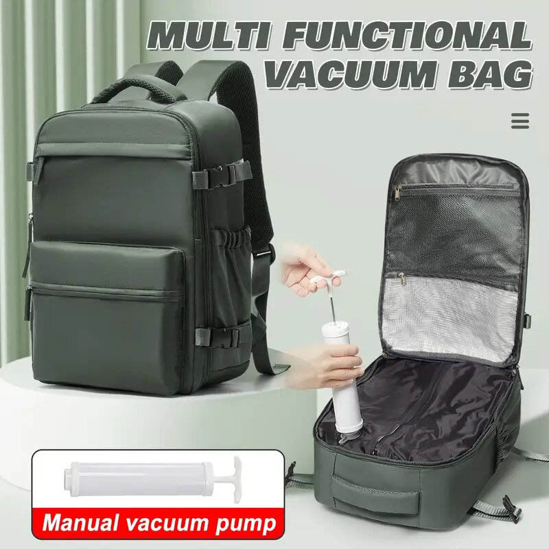 40x20x25 Cabin Bag - Vacuum Compression Travel Backpack & 42x29x15 Storage Bag, Laptop Compartment