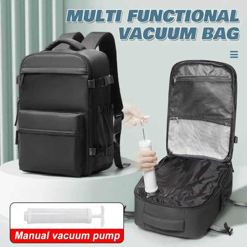 40x20x25 Cabin Bag - Vacuum Compression Travel Backpack & 42x29x15 Storage Bag, Laptop Compartment