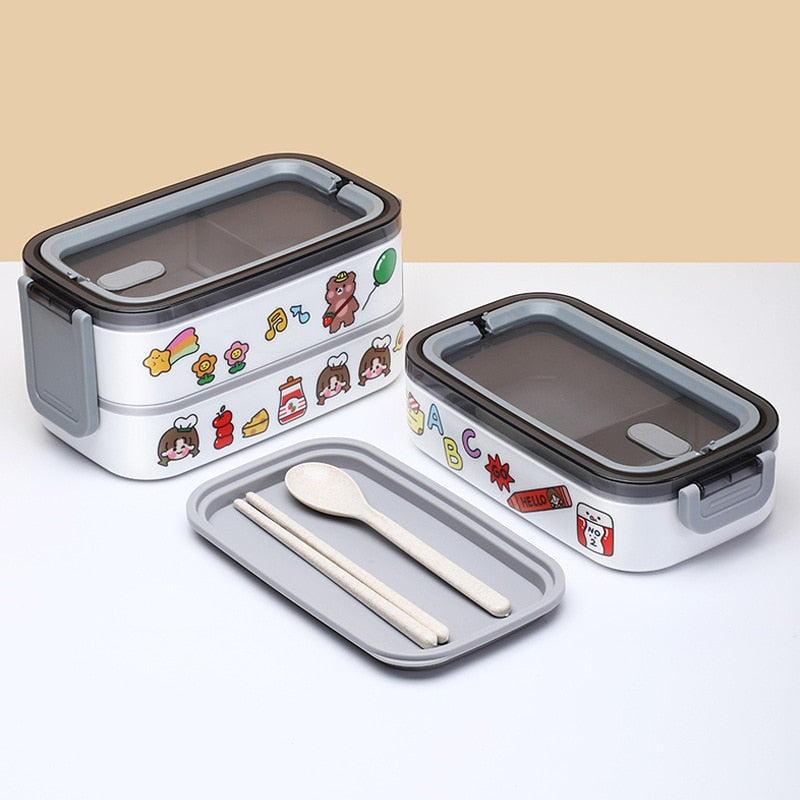 Portable Thermal Lunch Box Microwave Insulation Tableware Students Food Container