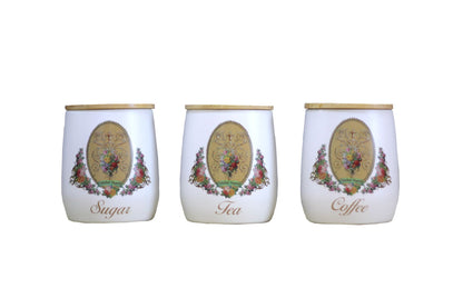 Retro Style Pattern Set Tea Coffee Can Desktop Creative Storage Box