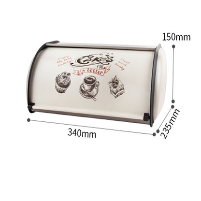 Metal Bread Box Bread Bin Storage Rolltop Lid Kitchen Storage Tools