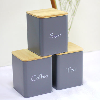 Retro Style Pattern Set Tea Coffee Can Desktop Creative Storage Box